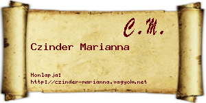 Czinder Marianna névjegykártya